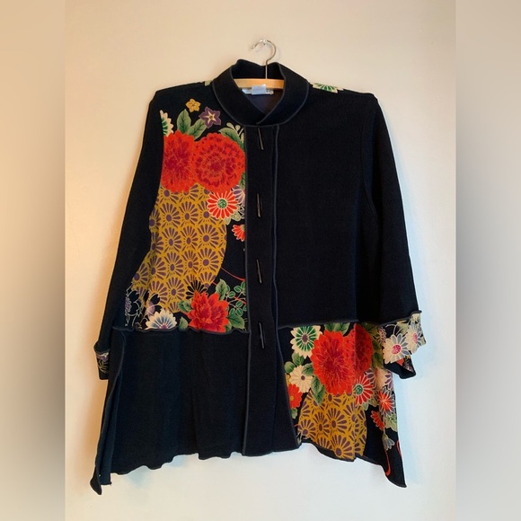 Moonlight Y & S Fashion floral jacket mixed fabrics patchwork style #65 size sm - Picture 1 of 9